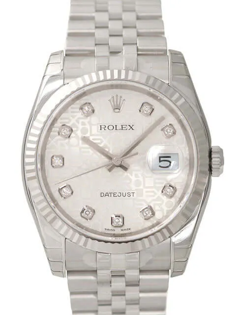 Rolex Datejust 36 116234 Silber Jubile Diamant Jubile-Band