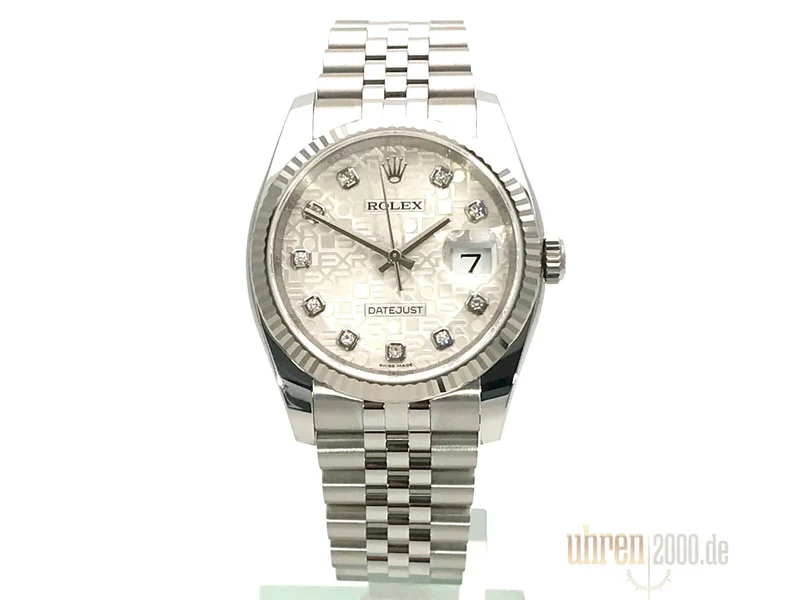 Rolex Datejust 36 116234 Silber Jubile Diamant Jubile-Band
