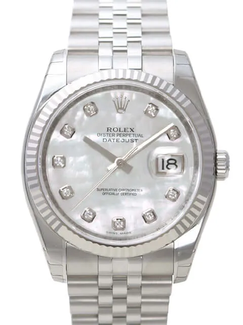 Rolex Datejust 36 116234 Perlmutt Diamant Jubile-Band