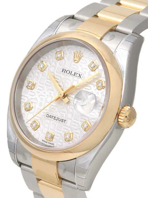 Rolex Datejust 36 116203 Silber Jubile Diamant