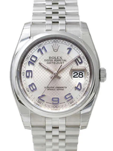 Rolex Oyster Datejust 36 116200 Silber Arabisch Jubile-Band