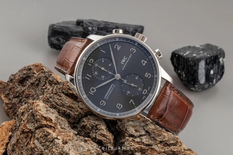 IWC Portugieser chronograph 18 ct white gold automatic men's watch IW371431 LP: 22500EUR [2505697]