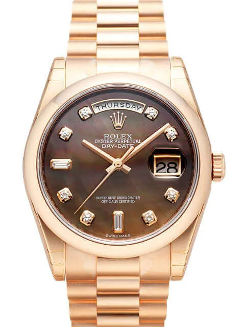 Rolex Day-Date 36 118205 Everose-Gold Perlmutt Diamant
