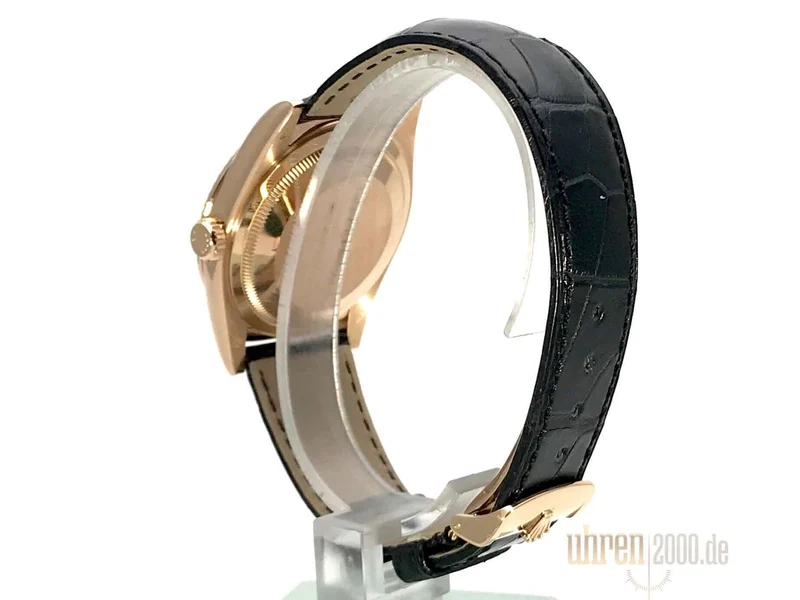 Rolex Day-Date 36 118135 Everose-Gold Leder Rhodium Index