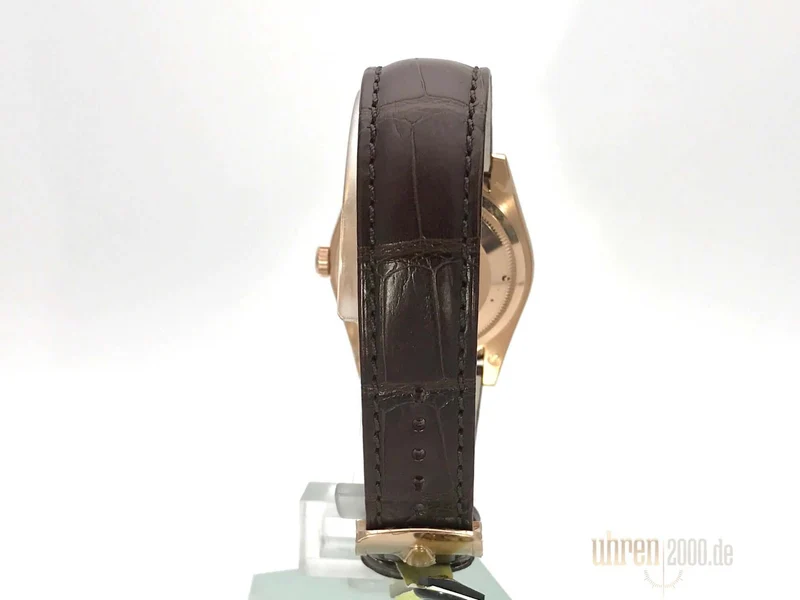 Rolex Day-Date 36 118135 Everose-Gold Leder Schoko Index