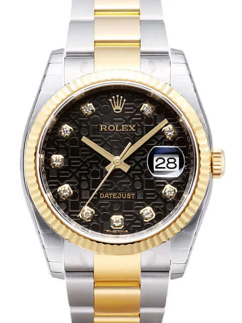Rolex Datejust 36 Edelstahl Gelbgold 116233 Schwarz J DIA