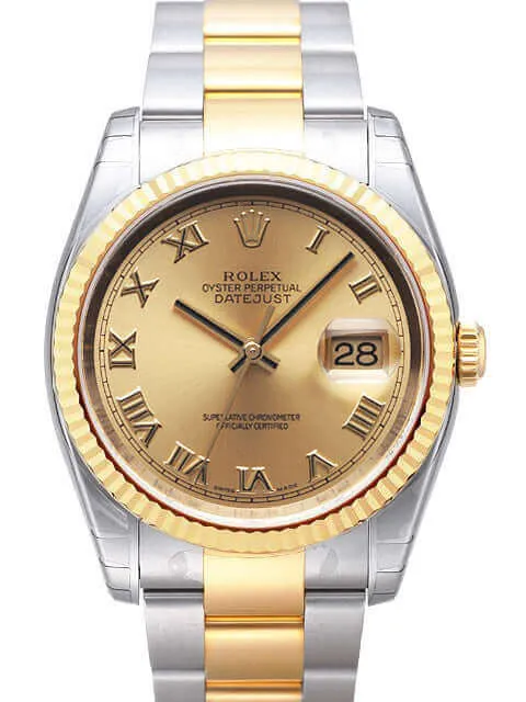 Rolex Datejust 36 Edelstahl Gelbgold 116233 Champagner R