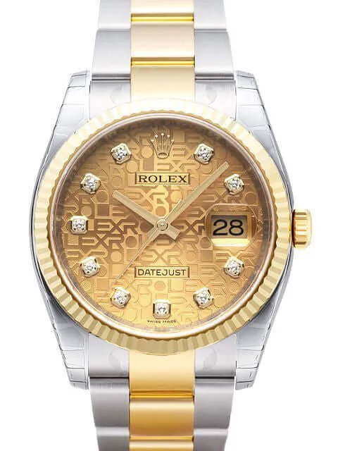 Rolex Datejust 36 Edelstahl Gelbgold 116233 Champagner J DIA