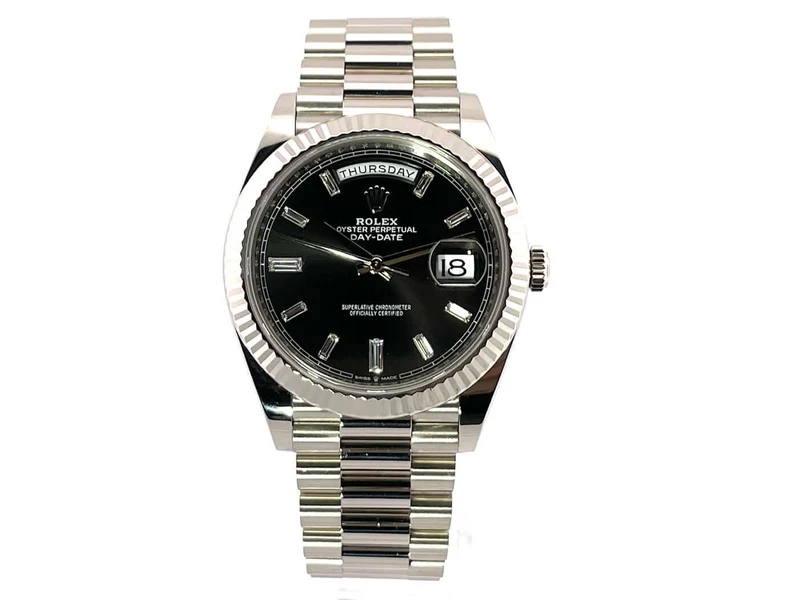 Rolex Day-Date 40 Weißgold 228239 Schwarz DIA