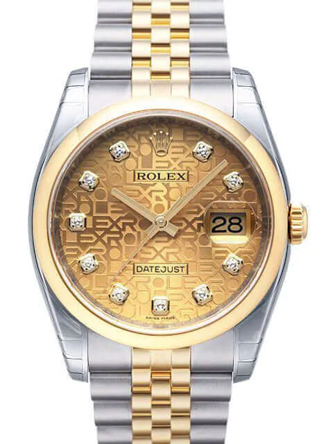 Rolex Datejust 36 Edelstahl Gelbgold 116203 Champagner J DIA Jub
