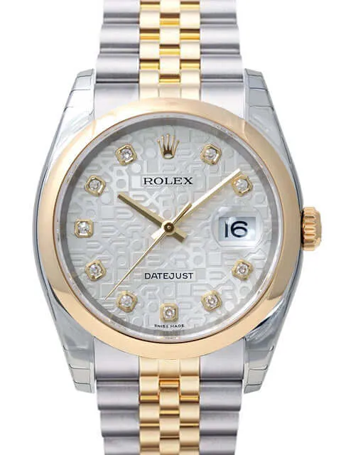 Rolex Datejust 36 Edelstahl Gelbgold 116203 Silber J DIA Jub