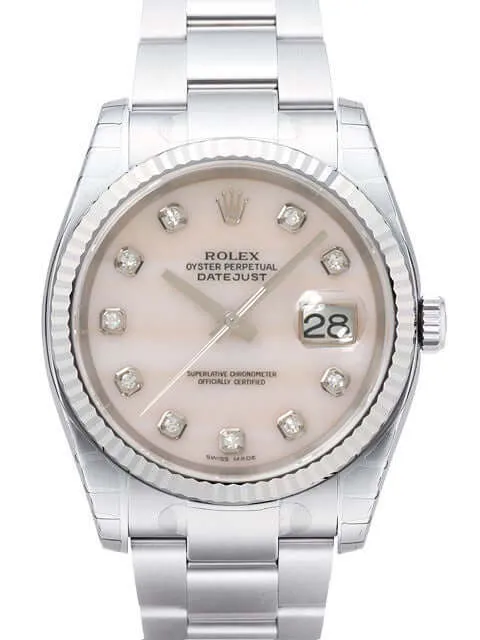 Rolex Datejust 36mm Edelstahl Weißgold 116234 Pink MOP