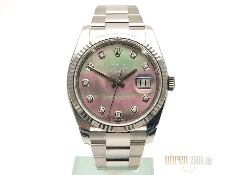 Rolex Datejust 36mm Edelstahl Weißgold 116234 Black MOP