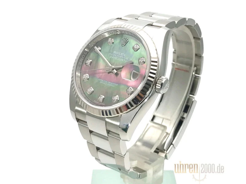Rolex Datejust 36mm Edelstahl Weißgold 116234 Black MOP