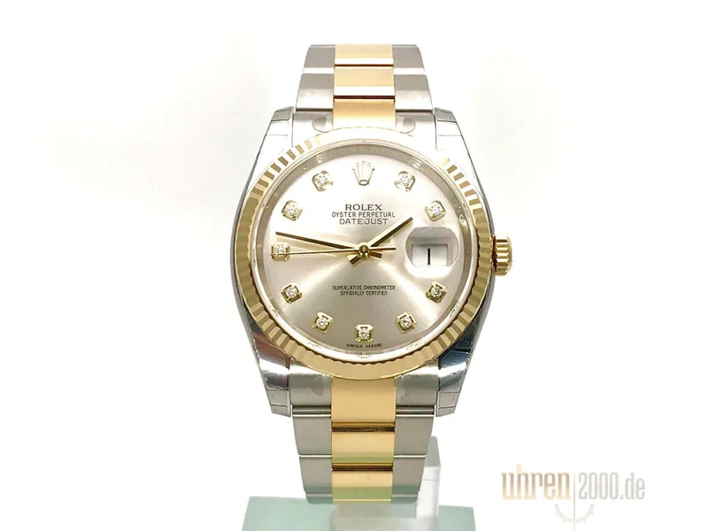 Rolex Datejust 36 Edelstahl Gelbgold 116233 Silber DIA