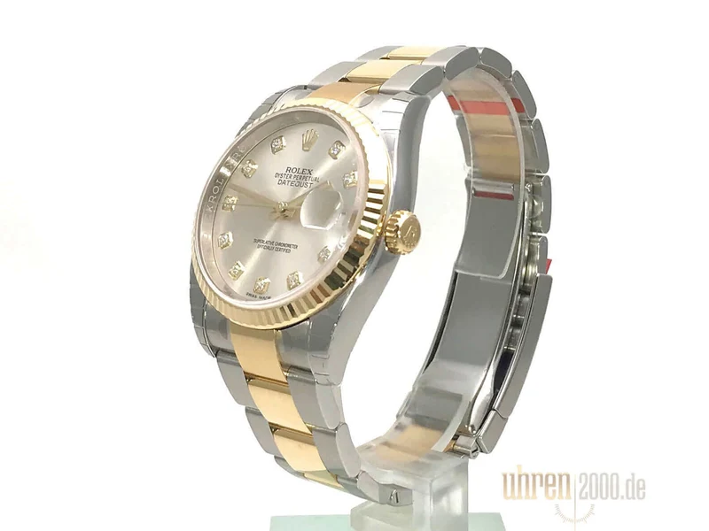 Rolex Datejust 36 Edelstahl Gelbgold 116233 Silber DIA