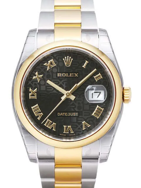 Rolex Datejust 36 Edelstahl Gelbgold 116203 Schwarz R