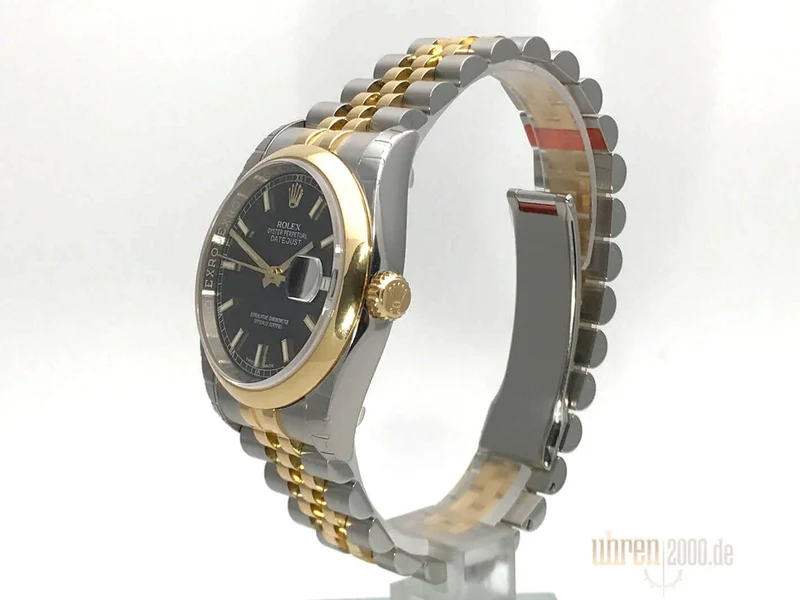 Rolex Datejust 36 Edelstahl Gelbgold 116203 Schwarz Jub