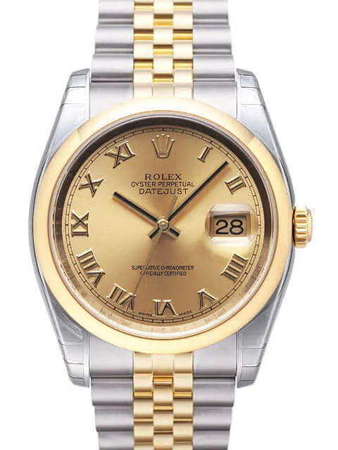 Rolex Datejust 36 Edelstahl Gelbgold 116203 Champagner R Jub