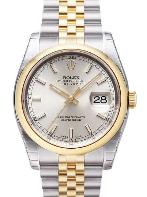 Rolex Datejust 36 Edelstahl Gelbgold 116203 Silber Jub