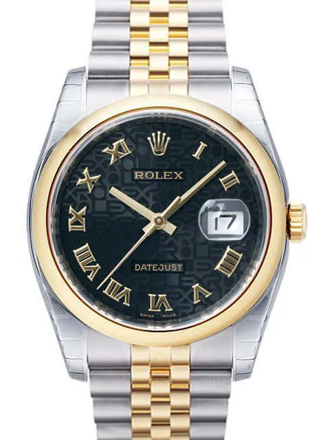 Rolex Datejust 36 Edelstahl Gelbgold 116203 Jubilé Schwarz R Jub
