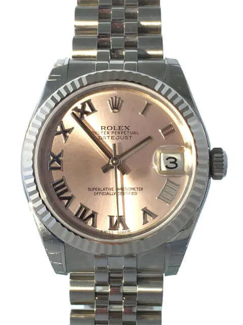 Rolex Datejust Edelstahl Weißgold 31 mm 178274 Pink Okkasion