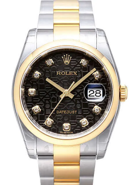 Rolex Datejust 36 Edelstahl Gelbgold 116203 Schwarz J DIA