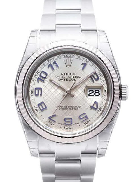 Rolex Datejust 36 Edelstahl Weißgold 116234 Silber Arabisch