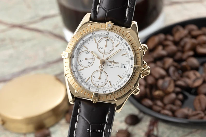 Breitling Chronomat chronograph 18 ct gold automatic men's watch 81950 K13047 [2505802]