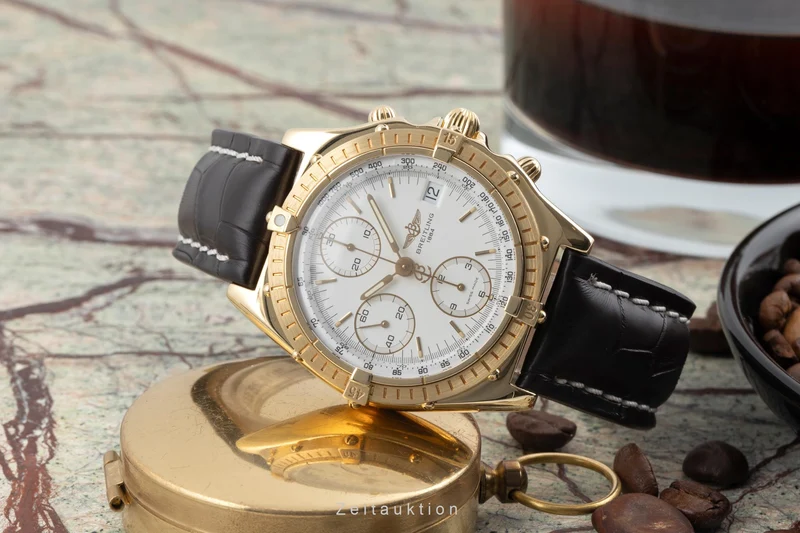 Breitling Chronomat chronograph 18 ct gold automatic men's watch 81950 K13047 [2505802]