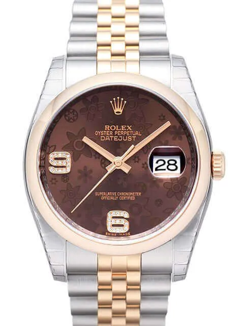 Rolex Datejust 36 Edelstahl Roségold 116201 Schoko DIA Jubilé