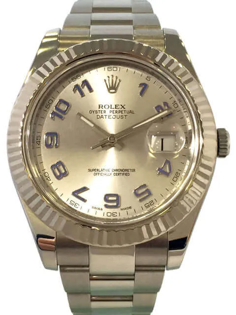 Rolex Datejust II Edelstahl Weißgold Rhodium 116334 gebraucht