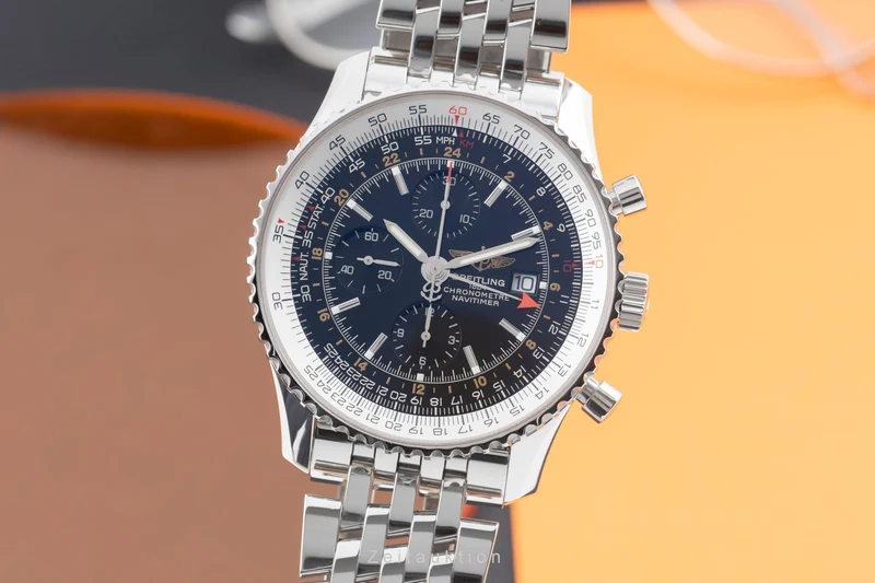 Breitling Navitimer World chronograph steel automatic men's watch A24322 LP: 9850EUR [2506118]