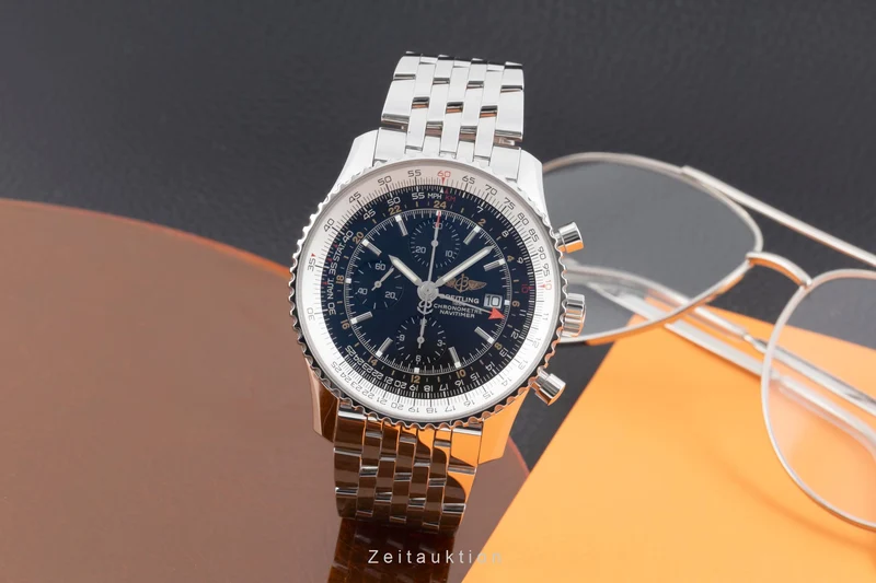 Breitling Navitimer World chronograph steel automatic men's watch A24322 LP: 9850EUR [2506118]