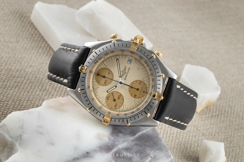 Breitling Chronomat chronograph gilt / steel automatic men's watch 81950 [2505332]