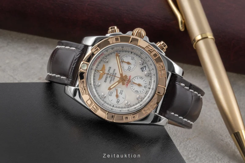 Breitling Chronomat 41 chronograph steel / gold automatic men's watch CB0140 [2505885]