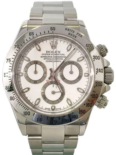 Rolex Daytona Edelstahl 116520 Weiß gebraucht aus 2003 Y-Serie