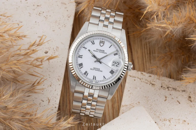 Tudor Prince Oysterdate steel / white gold automatic men's watch 74034 [2506609]