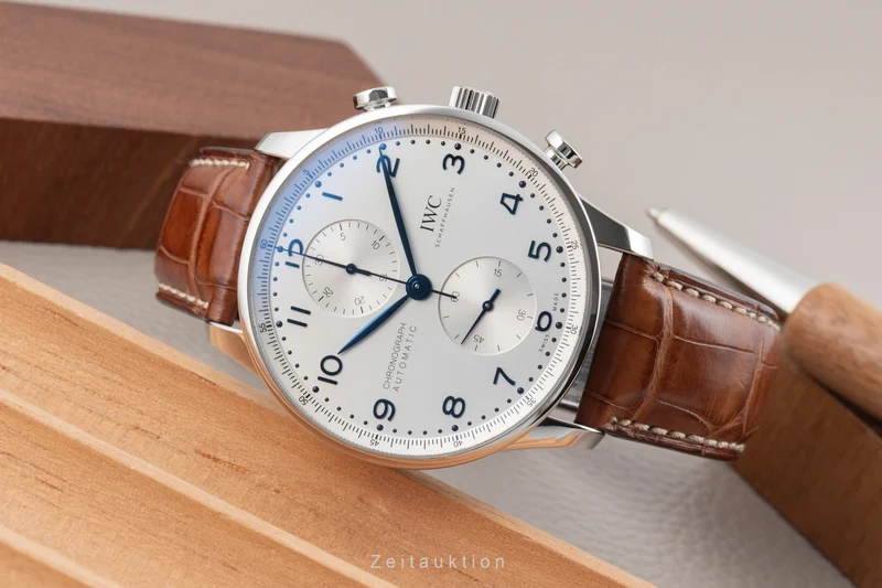IWC Portugieser chronograph steel automatic men's watch IW371617 LP: 10100EUR [2506629]