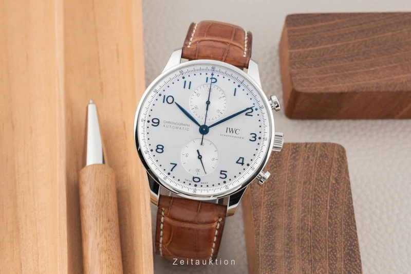 IWC Portugieser chronograph steel automatic men's watch IW371617 LP: 10100EUR [2506629]