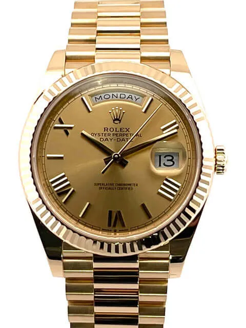 Rolex Day-Date 40 18 kt Gelbgold 228238 Champagner Römisch