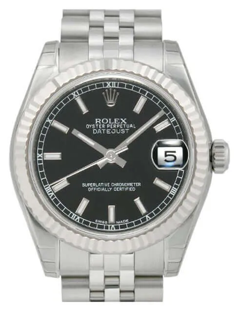 Rolex Oyster Datejust 31 178274 Schwarz Index Jubile-Band