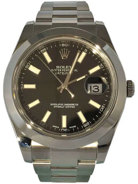 Rolex Datejust II 41 Edelstahl 116300 Schwarz Index aus 2014