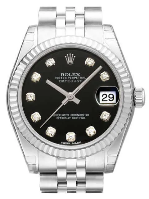 Rolex Oyster Datejust 31 178274 Schwarz DIA Jubile-Band