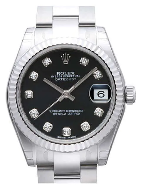 Rolex Oyster Datejust 31 178274 Schwarz DIA