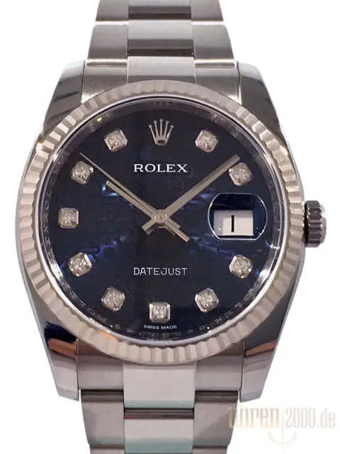 Rolex Datejust 36 Edelstahl Weißgold Blau Dia aus 2015
