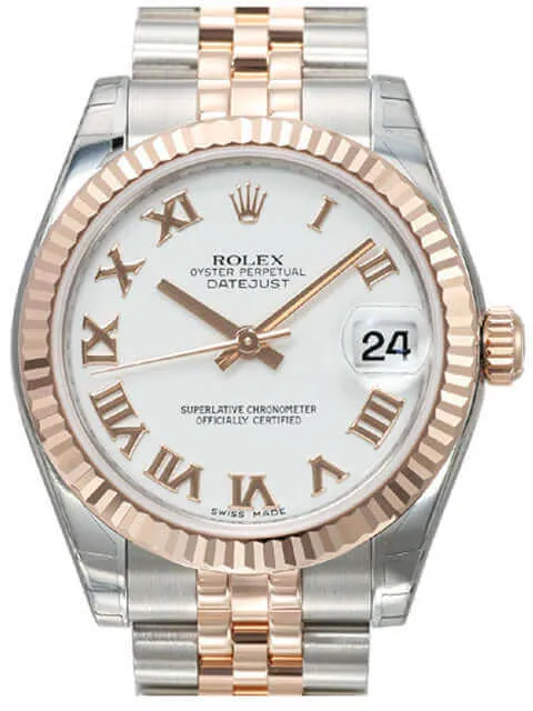 Rolex Datejust Medium 31 Edelstahl Roségold 178271 Weiß R Jubile