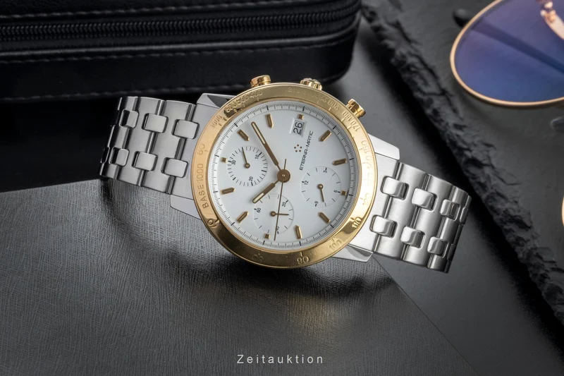 Eterna Kontiki chronograph steel / gold automatic men's watch 674.1501.47S [2505075]