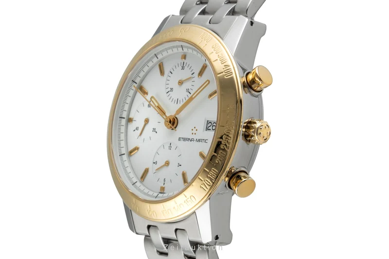 Eterna Kontiki chronograph steel / gold automatic men's watch 674.1501.47S [2505075]