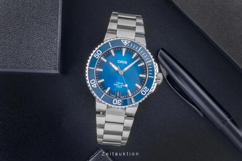 Oris Aquis Date steel automatic men's watch 01 400 7769 4135-07 8 22 09PEB LP: 3500EUR [2506299]